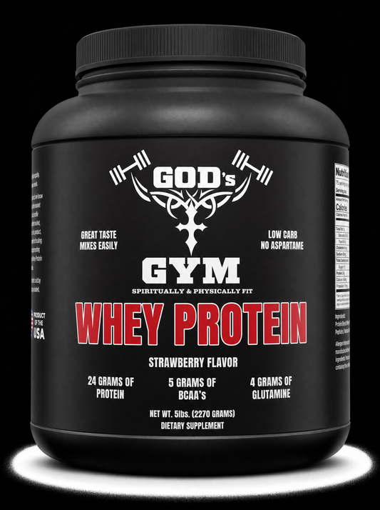 God's Gym Strawberry Whey Protein 5lb tub